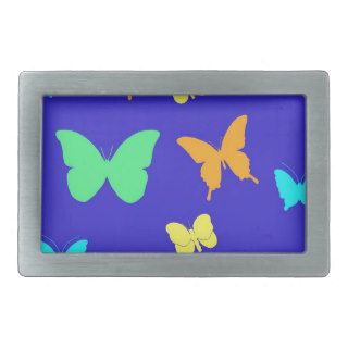 Pastel Butterflies on Blue Belt Buckle