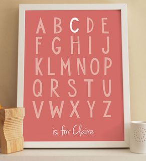personalised alphabet child's print by old english company