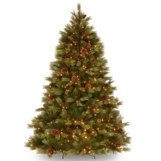 National Tree PEWH13 307 75 "Feel Real" White Pine Hinged Tree with 550 Clear Lights, 7 1/2 Feet   Christmas Trees