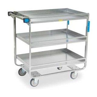 Lakeside Stainless Steel Heavy Duty Guard Rail Utility Cart with 2 Shelves, 19 3/8 x 32 5/8 x 34 1/2 inch    1 each.: Sports & Outdoors