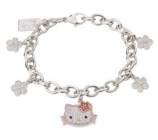 Hello Kitty Diamonique Sterling Kouture Kitty Charm Bracelet —