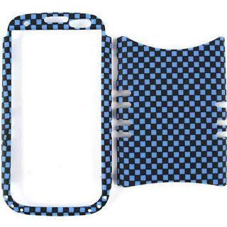 Cell Armor I747 RSNAP 3D309 Rocker Series Snap On Case for Samsung Galaxy S3   Retail Packaging   3D Embossed Blue/Black Checkers Cell Phones & Accessories