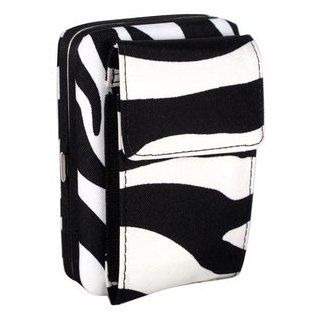 Zebra Wallet Cell Phone Case Mini Purse Black White Black Trim: Clothing
