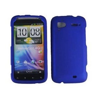 Tmobile HTC Sensation 4G Accessory   Blue Rubber Protective Hard Case Cover: Cell Phones & Accessories