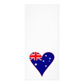 Australia Flag Heart Funky Red Border Rack Card Template