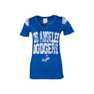 Los Angeles Dodgers 5th & Ocean MLB Womens Krista Sleeve Stripe T Shirt : Sports Fan T Shirts : Sports & Outdoors