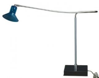 Contemporary Blue Glass Shade Marble Base Table Desk Lamp: Home Improvement