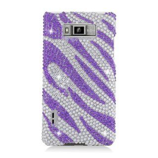 Eagle Cell PDLGUS730S326 RingBling Brilliant Diamond Case for LG Splendor/Venice US730   Retail Packaging   Purple Zebra: Cell Phones & Accessories
