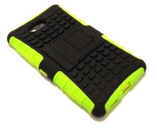 Cell Nerds NerdShield Armor Case Cover with Built In Kickstand Lime and Black for Nokia Lumia 820 (AT&T) Cell Nerds Packaging Cell Phones & Accessories