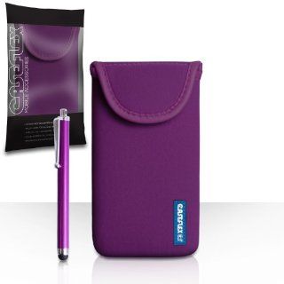 Blackberry Z30 Case Purple Neoprene Pouch Cover With Caseflex Logo And Stylus Pen: Cell Phones & Accessories