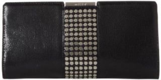 MILLY Stud Frame Clutch,Black,One Size: Shoes