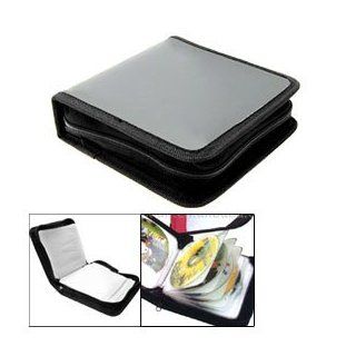 Gray Faux Leather CD Disk Carrying Storage Case Bag Holder: Electronics