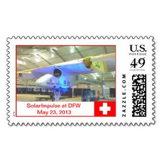 Solar Impulse Airplane at DFW Airport Postage Stamp