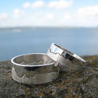 personalised silver coastline map ring by hannah louise lamb
