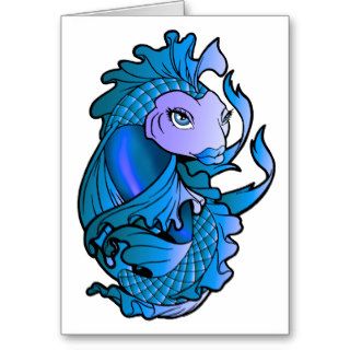 Blue Fish Greeting Card