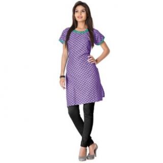 Triveni Sarees Ethnic Indian Wear Purple Kurti: Clothing