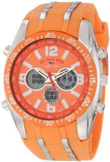 U.S. Polo Assn. Sport Men's US9285 Orange Analog Digital Chronograph Watch: Watches