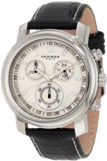 Akribos XXIV Men's AKR443SS Ultimate Quartz Chronograph White Dial Watch: Watches