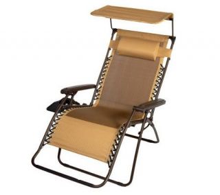 Monterey Design XL Gravity Free Recliner with Canopy, Cup & Magazine Holder —