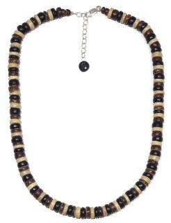 Sterling Silver Coco Wood Necklace, 16 18" Jewelry