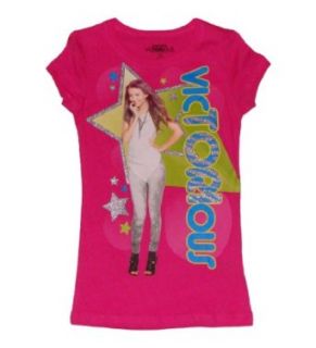 Nickelodeon Victorious Girls Chracter T shirt (L (10/12), Pink): Clothing