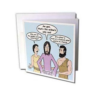 gc_44481_1 Rich Diesslins Funny Cartoon Gospel Cartoons   Luke 7 11 17   The Funeral Procession with Jesus, Peter and Matthew   Greeting Cards 6 Greeting Cards with envelopes : Blank Greeting Cards : Office Products
