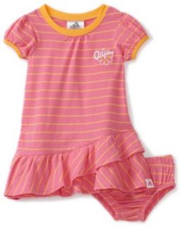 adidas Baby Girls Infant Stripe Play Dress Set, Bright Pink, 3 Months Infant And Toddler Sweatsuits Clothing