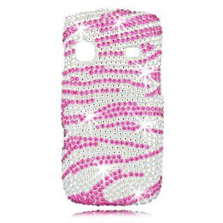 Talon Full Diamond Bling Phone Shell for Samsung M580 Replenish   Zebra  Hot Pink   Sprint   1 Pack   Case   Retail Packaging   Hot Pink/Silver: Cell Phones & Accessories