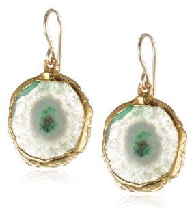 Devon Leigh Free Form Stalactite in 24K Gold Foil Earrings: Dangle Earrings: Jewelry