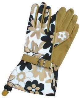 Womanswork 706S Black and White Floral Gauntlet Glove with Synthetic Leather Palm, Small (Discontinued by Manufacturer)  Work Gloves  Patio, Lawn & Garden