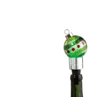 4.5" Green LED Lighted Color Changing Christmas Ornament Wine Bottle Stopper: Kitchen & Dining