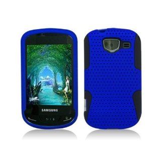 Importer520 Blue / Black Apex Mesh Hard Silicone Hybrid Gel Case Cover For Samsung Brightside U380: Cell Phones & Accessories