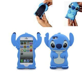 Best2buy365 3D Cute Stitch Silicone Silicon Soft Skin Case Back Cover For iphone 5G 5 Blue Ear Moveable and Foldable: Cell Phones & Accessories