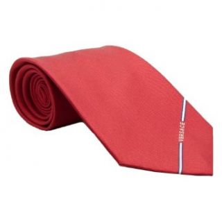 Versace VE BO358 0003 Red Solid Woven Silk Men's Tie at  Mens Clothing store