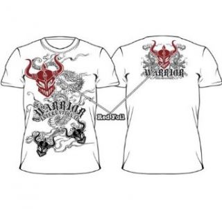 Warrior International MMA Dragon Mask Red Foil White T shirt Tee: Clothing