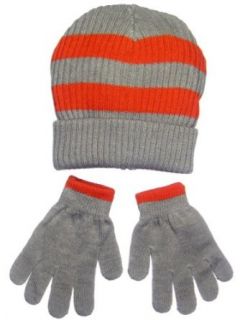 Toddler Boys Striped Sweater Winter Hat and Glove Set by Carters   Orange   4 7: Infant And Toddler Hats: Clothing