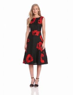 Tracy Reese Women's Embellished Flared Frock, Black/Scarlet, 0 at  Womens Clothing store: Dresses