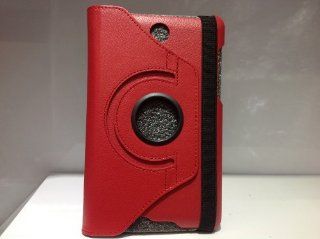 For Asus Fonepad Me371mg Me371 360 Rotating Leather Case Cover & Film & Stylus 7 Inch (Red): Cell Phones & Accessories