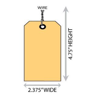 4.75" X 2.375" Manila Shipping Merchandise Tag (With Wire String). Case of 500 Tags. : Blank Labeling Tags : Office Products