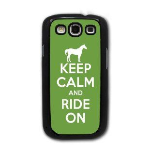 Keep Calm and Ride On   Horse   Green   Samsung Galaxy S3 Cover, Cell Phone Case   Black Cell Phones & Accessories