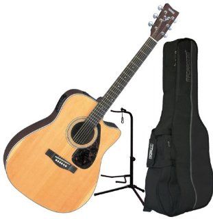 Yamaha FX370C Acoustic Electric Guitar w/FREE Gig Bag and Guitar Stand: Musical Instruments