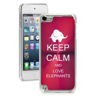 Apple iPod Touch 5th Generation Red 5B378 hard back case cover Keep Calm and Love Elephants: Cell Phones & Accessories