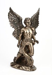 Large Male Angel Statue Bronze Finshing Resin Figurine 30" Tall  