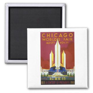 Chicago Illinois World's Fair Vintage 1933 Fridge Magnet