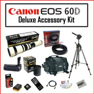 Nature Photography Package for Canon EOS 60D Featuring Canon 200DG Digital Camera Gadget Bag   Black, Opteka 650 1300mm High Definition Telephoto Zoom Lens, Opteka 2X TeleConverter High Quality Battery Grip BG E9 for Canon 60D Digital SLR DSLR Camera, Opte