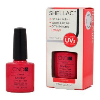 CND Shellac HOT CHILIS Gel UV Nail Polish 0.25 oz Manicure Soak Off 1/4 : Supply Store One Step Nail Gel Coat : Beauty