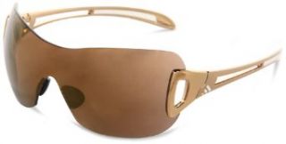 adidas Womens adilibria shield a382 6055 Shield Sunglasses,Gold & White Frame/LST Contrast Gold Lens,One Size: Adidas: Clothing