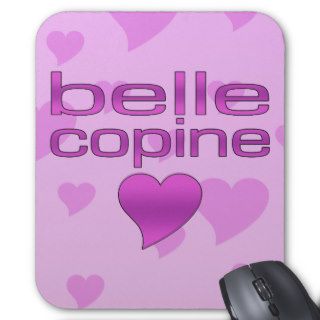 Belle Copine Pink & Purple Love Hearts Mousepad