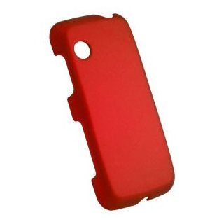 Red Rubberized Hard Cover Protector Case for LG Prime GS390 AT&T: Cell Phones & Accessories