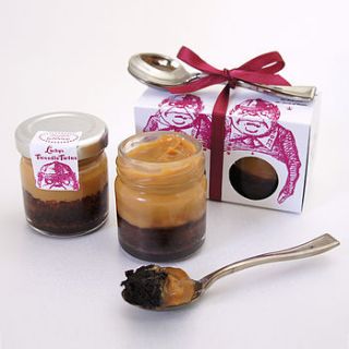pair of mini cakes in jars gift box by fairy tale gourmet